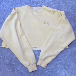 Brandy Melville cropped honey crewneck